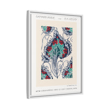 Botanical pochoir pattern in Art Nouveau oriental style