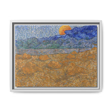 Landschap met korenschelven en opkomende maan (1889) by Vincent van Gogh - NOMADEN ART GALLERY