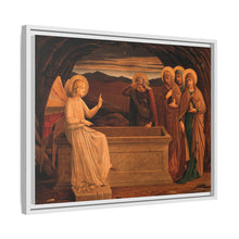 The women at the grave of Christ: anangel tells them that he is risen. Colour lithograph by M. and N. Hanhart after J.E. Goodall after Fra Angelico.