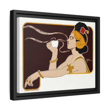 Poster showing woman holding up glass of coffee (Rajah brand) (1897) chromolithograph by Henri Meunier.