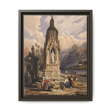 People near a river praying before the figure of a saint on a memorial cross - NOMADEN ART GALLERY