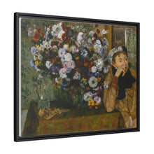 Una mujer sentada junto a un jarrón de flores de Edgar Degas (¿Madame Paul Valpinçon?) 