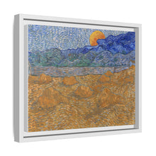 Landschap met korenschelven en opkomende maan (1889) by Vincent van Gogh - NOMADEN ART GALLERY
