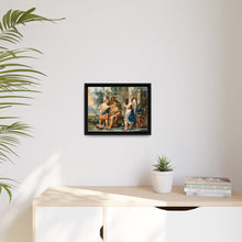 Tobias restoring the eyesight of Tobit in the presence of Raphael and Anna. Gouache painting by a Spanish painter, 19th century.