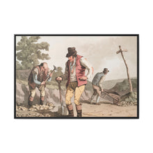 Illustration of stone breakers on the road from The Costume of Yorkshire (1814) by George Walker - NOMADEN ART GALLERY