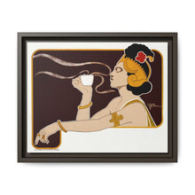 Poster showing woman holding up glass of coffee (Rajah brand) (1897) chromolithograph by Henri Meunier. - NOMADEN ART GALLERY