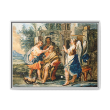 Tobias restoring the eyesight of Tobit in the presence of Raphael and Anna. Gouache painting by a Spanish painter, 19th century. - NOMADEN ART GALLERY