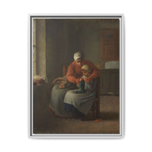 The Knitting Lesson (c. 1860) by Jean François Millet - NOMADEN ART GALLERY