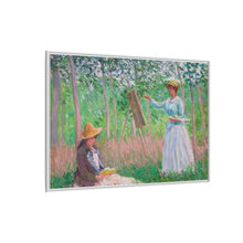 In the Woods at Giverny, Blanche Hoschedé at Her Easel with Suzanne Hoschedé Reading (1887) by Claude Monet - NOMADEN ART GALLERY