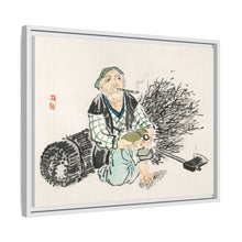 Smoking farmer with branches by Kōno Bairei (1844-1895)