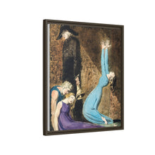 Man supporting a supine woman, an aged man with bell, and a woman in a blue dress raising arms illustration from Europe: a Prophecy by William Blake (1752-1827)