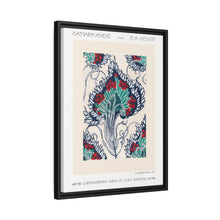 Botanical pochoir pattern in Art Nouveau oriental style