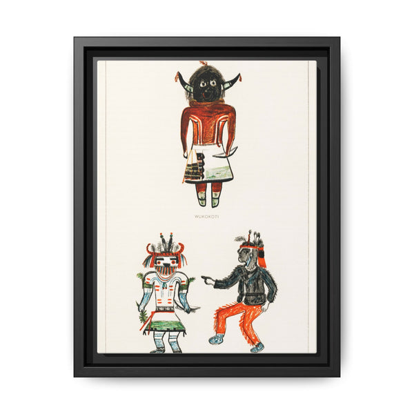 Hopi Katcinas - Piokot Turkwinu Turkwinu Mana (1895) drawn by the native people from the book of Jesse Walter Fewkes - NOMADEN ART GALLERY
