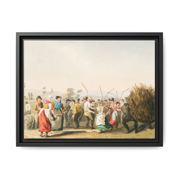Illustration of rape threshing from The Costume of Yorkshire (1814) by George Walker - NOMADEN ART GALLERY