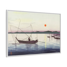Boats and setting sun (1900 - 1936) by Ohara Koson