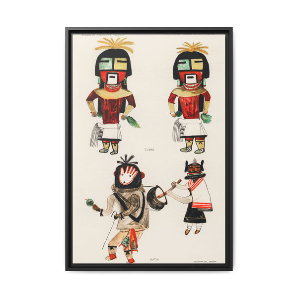 Hopi Katcinas - Piokot Turkwinu Turkwinu Mana (1895) drawn by the native people from the book of Jesse Walter Fewkes (1850–1930) - NOMADEN ART GALLERY
