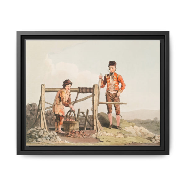 Illustration of the ruddle pit from The Costume of Yorkshire (1814) by George Walker