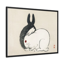 Black and white rabbits by Kōno Bairei (1844-1895)