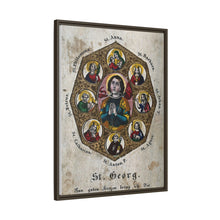 Saint George and Saint Antony of Padua, Saint Catherine of Alexandria, Saint Peter the Apostle, Saint Philomena, Saint Anne, Saint Barbara, Saint John the Baptist and Saint Agnes