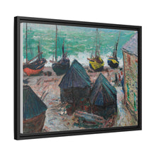 Boats on the Beach at Étretat (1885) by Claude Monet - NOMADEN ART GALLERY