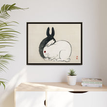Black and white rabbits by Kōno Bairei (1844-1895)
