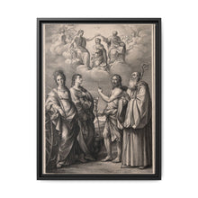 The coronation of the Virgin with four saints: Saint Catherine of Alexandria, Saint John the Evangelist, Saint John the Baptist and Saint Benedict or Saint Romuald. Drawing by F. Rosaspina, c. 1830, after G. Reni. - NOMADEN ART GALLERY