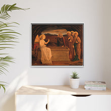 The women at the grave of Christ: anangel tells them that he is risen. Colour lithograph by M. and N. Hanhart after J.E. Goodall after Fra Angelico.