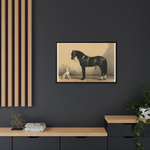Orloffer (Orloff Horse) by Emil Volkers (1880) - An illustration of a black horse and a white dog - NOMADEN ART GALLERY
