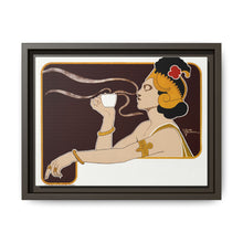 Poster showing woman holding up glass of coffee (Rajah brand) (1897) chromolithograph by Henri Meunier. - NOMADEN ART GALLERY