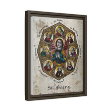 Saint George and Saint Antony of Padua, Saint Catherine of Alexandria, Saint Peter the Apostle, Saint Philomena, Saint Anne, Saint Barbara, Saint John the Baptist and Saint Agnes