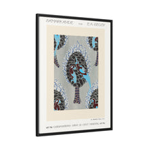 Estampado pochoir con estampado de pájaros Art Nouveau en estilo oriental