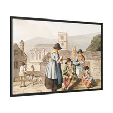 Illustration of Wensley Dale knitters from The Costume of Yorkshire (1814) by George Walker