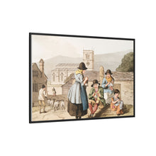 Illustration of Wensley Dale knitters from The Costume of Yorkshire (1814) by George Walker