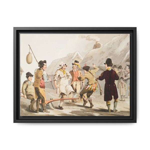 Illustration of the fool plough from The Costume of Yorkshire (1814) by George Walker