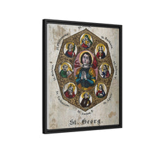 Saint George and Saint Antony of Padua, Saint Catherine of Alexandria, Saint Peter the Apostle, Saint Philomena, Saint Anne, Saint Barbara, Saint John the Baptist and Saint Agnes