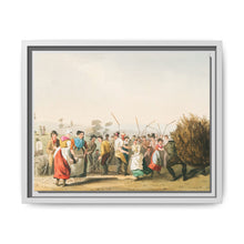 Illustration of rape threshing from The Costume of Yorkshire (1814) by George Walker - NOMADEN ART GALLERY