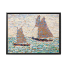 Two Sailboats at Grandcamp (Deux voiliers Ã Grandcamp) (ca. 1885) by Georges Seurat - NOMADEN ART GALLERY