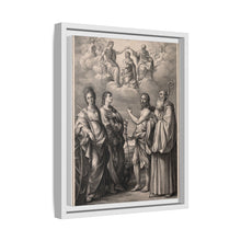 The coronation of the Virgin with four saints: Saint Catherine of Alexandria, Saint John the Evangelist, Saint John the Baptist and Saint Benedict or Saint Romuald. Drawing by F. Rosaspina, c. 1830, after G. Reni.