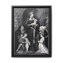 Saint Mary (the Blessed Virgin) with the Christ Child and a family as donors. Lithograph by F.S. Hanfstaengl, 1832 , after H. Holbein. - NOMADEN ART GALLERY