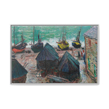 Boats on the Beach at Étretat (1885) by Claude Monet - NOMADEN ART GALLERY