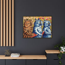 Three cats singing. Gouache by Louis Wain, 1925/1939