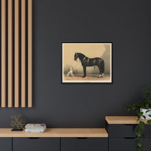 Orloffer (Orloff Horse) by Emil Volkers (1880) - An illustration of a black horse and a white dog - NOMADEN ART GALLERY