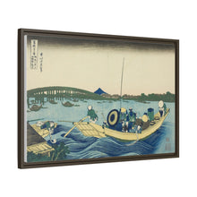 Viewing Sunset over the Ryogoku Bridge from the Onmaya Embankment (Onmayagashi yori Ryogokubashi sekiyo o miru), from the series 