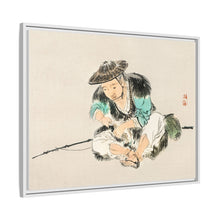 Man maintaining a fishing rod by Kōno Bairei (1844-1895)