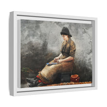 A Fishergirl Baiting Lines (1881) by Winslow Homer