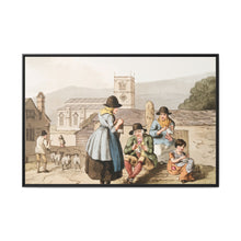 Illustration of Wensley Dale knitters from The Costume of Yorkshire (1814) by George Walker - NOMADEN ART GALLERY