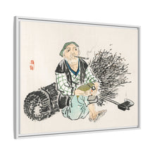 Smoking farmer with branches by Kōno Bairei (1844-1895)