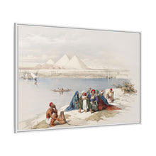 Pyramids of Gezeeh (Giza) from the Nile illustration by David Roberts (1796–1864)
