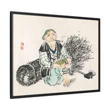 Smoking farmer with branches by Kōno Bairei (1844-1895)