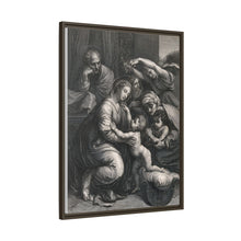 Saint Mary (the Blessed Virgin) and Saint Joseph with the Christ Child, Saint John the Baptist and Saint Elizabeth. Engraving by J. Frey